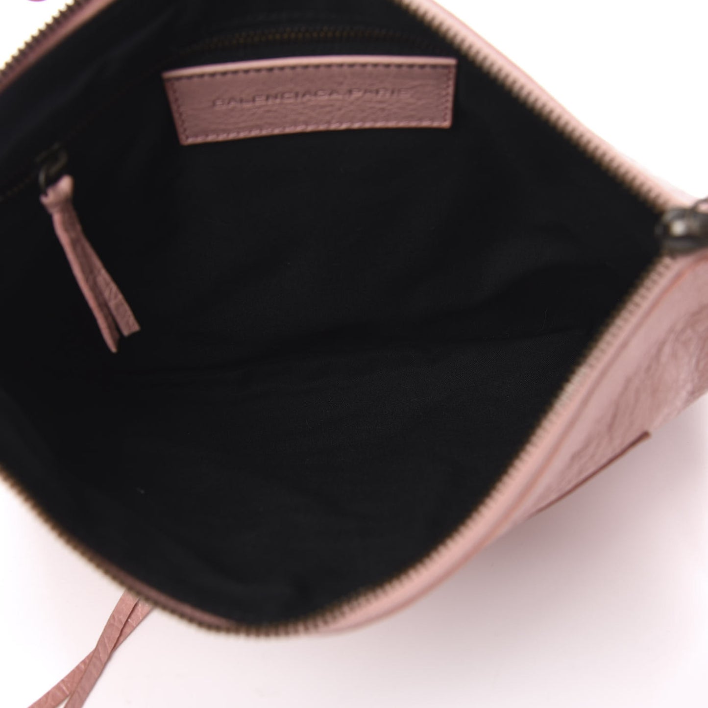 Agneau Classic Hardware Flat Handle Clutch Rose Peche