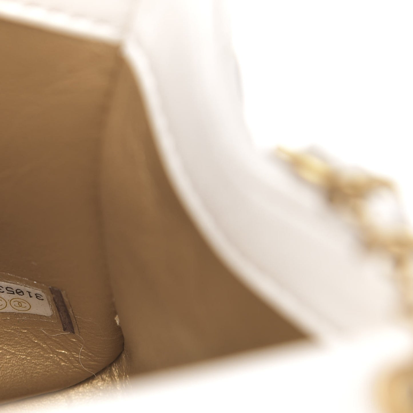 Lambskin Quilted Mini Pearl Crush Flap White