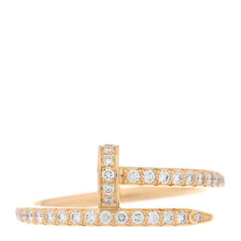 18K Yellow Gold Diamond Juste Un Clou Paved Ring 50 5.5