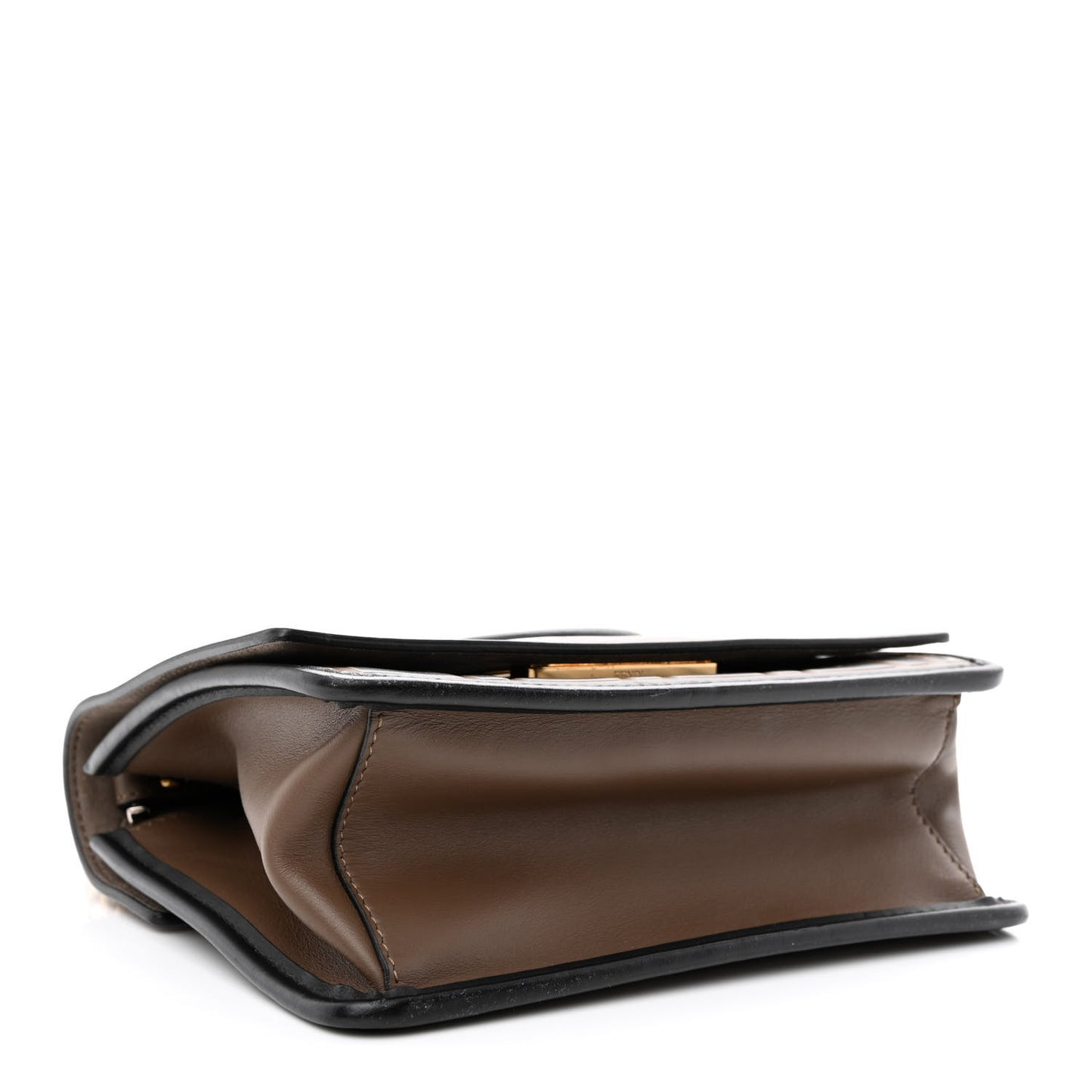 Vitello Century F is Fendi Bi-Color FF 1974 Embossed Small Kan I Shoulder Bag Maya Black