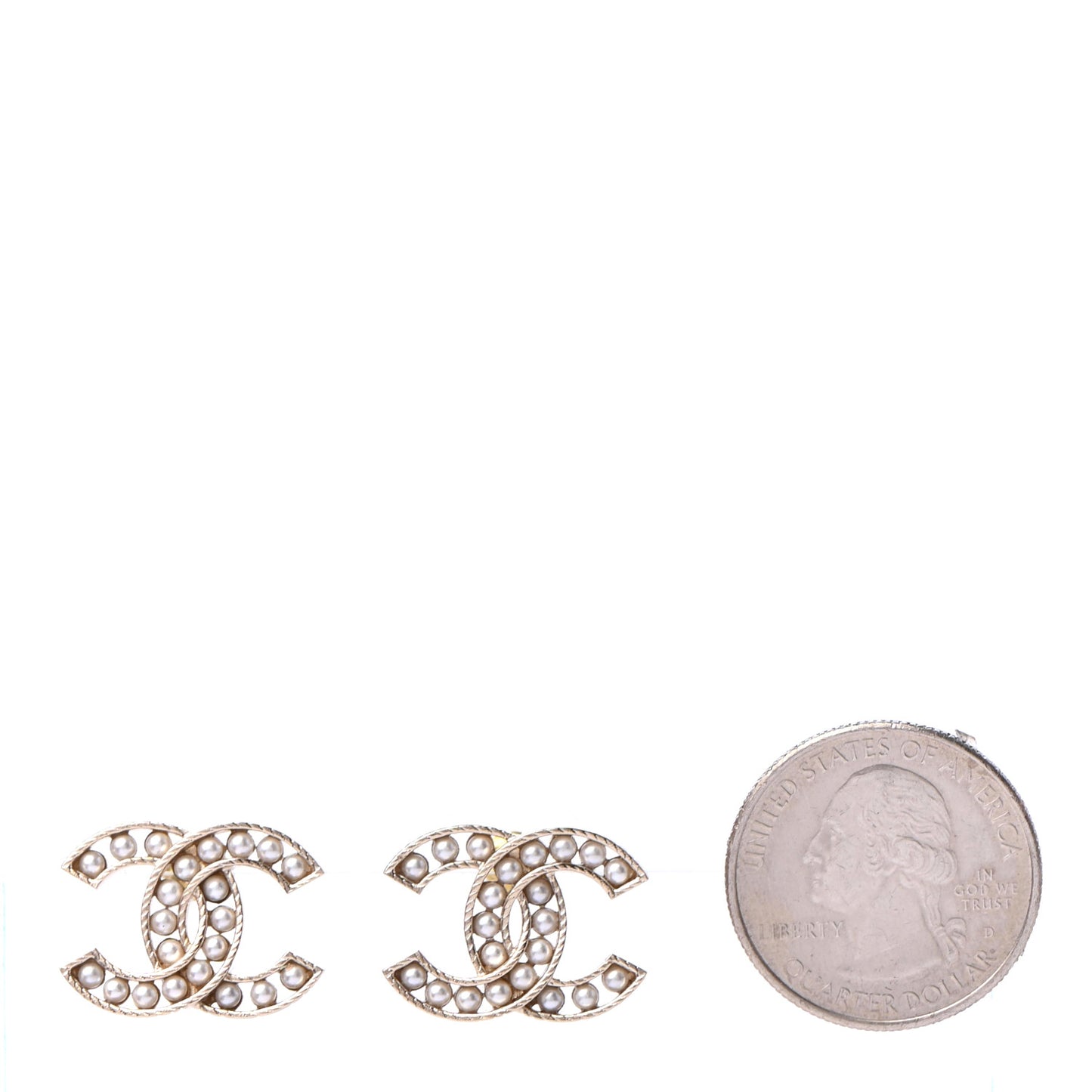 Pearl CC Earrings Gold