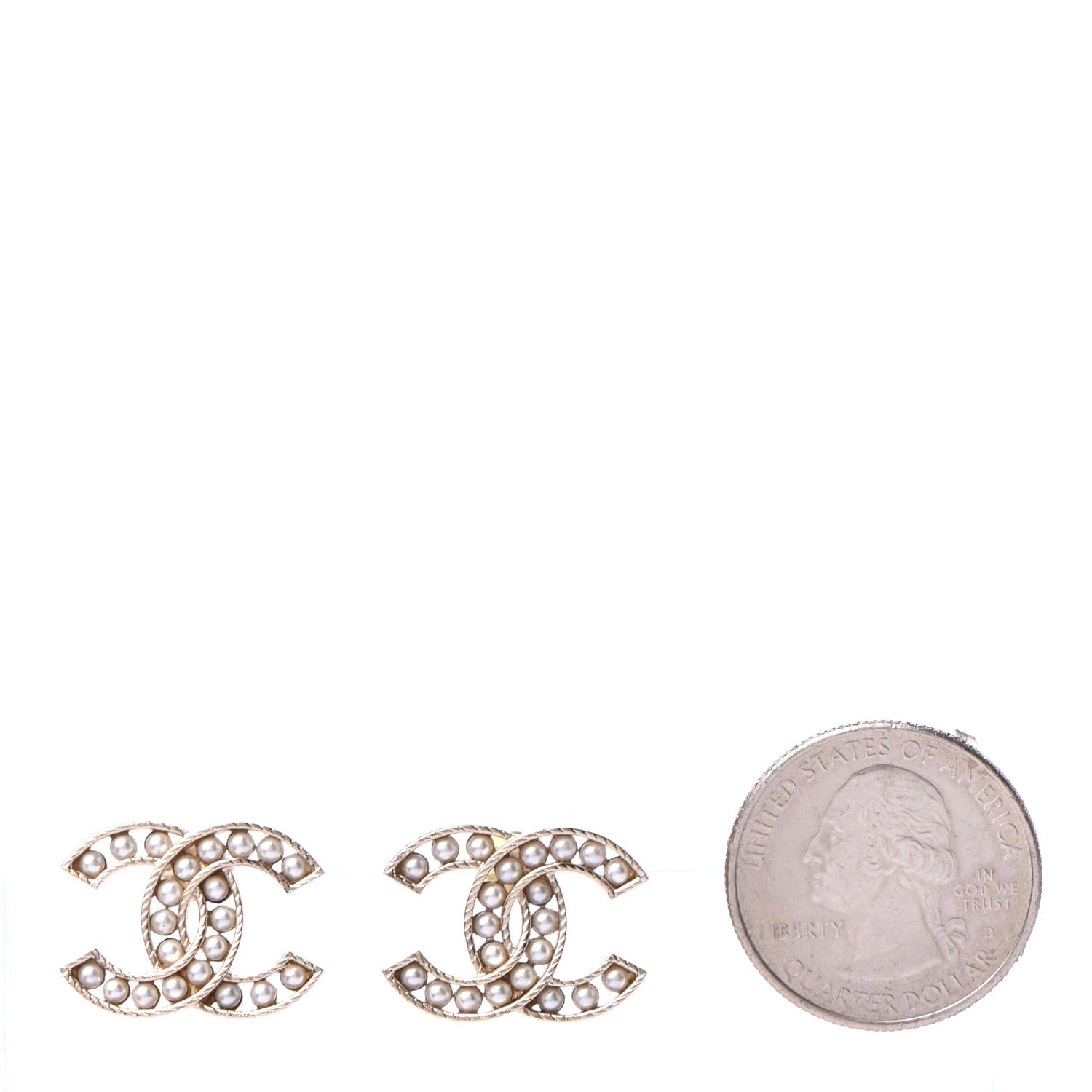 Chanel Pearl CC Earrings Gold 2 of 4