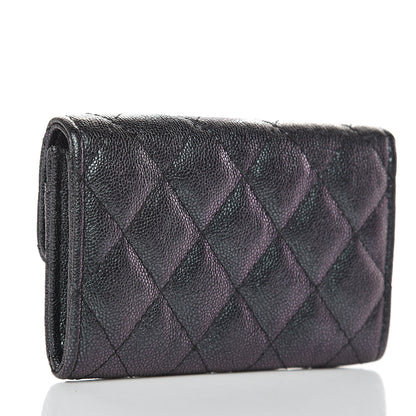 Chanel Iridescent Caviar Quilted Flap Card Holder Black 3 of 9