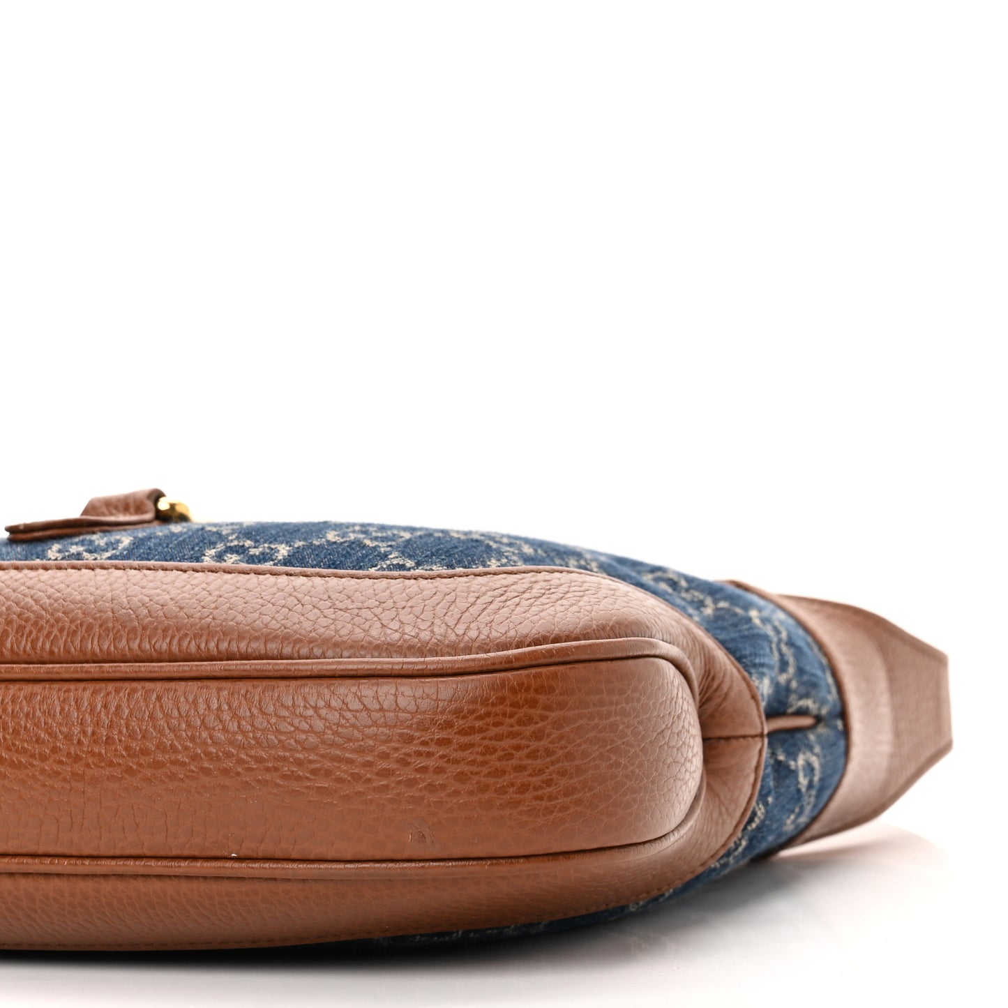 New Denim GG Monogram Calfskin Small Jackie 1961 Hobo Blue Tea Cuir