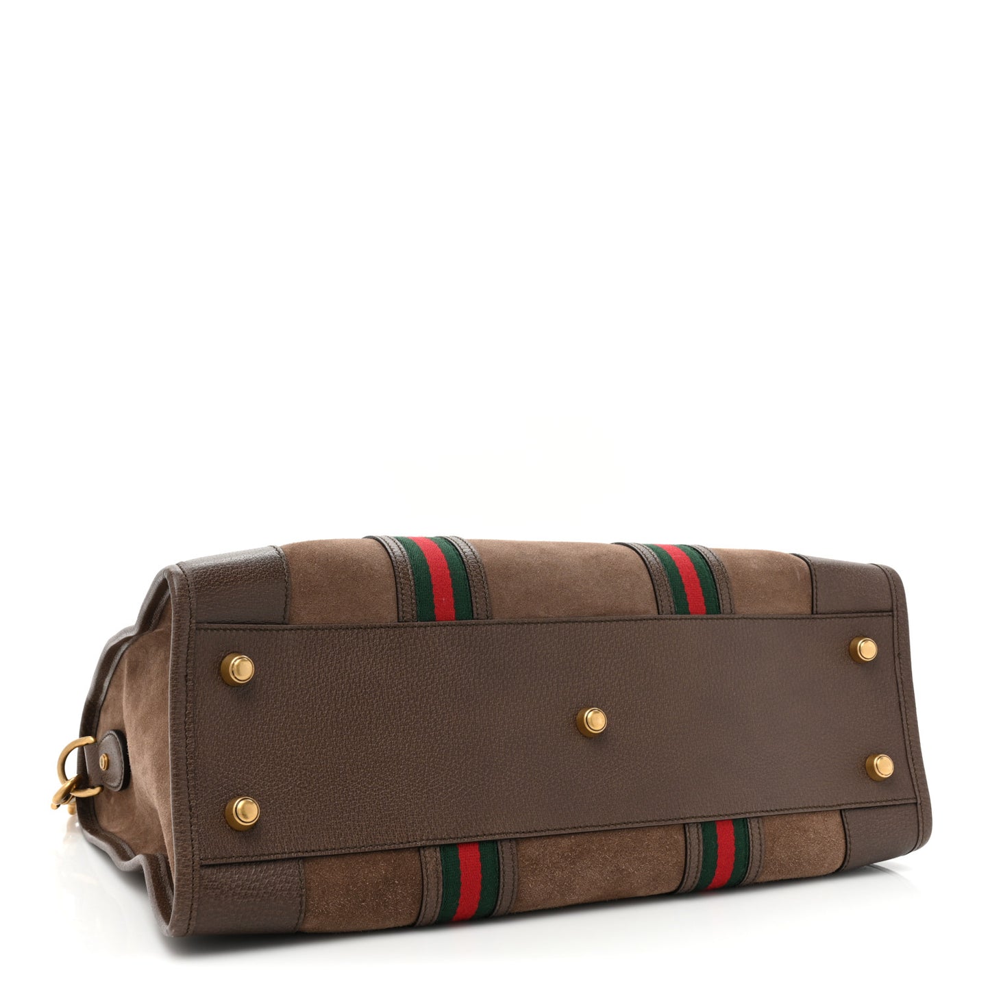 Suede Daino Textured Dollar Calfskin Web Medium Duffle Bag Deep Acero New Acero
