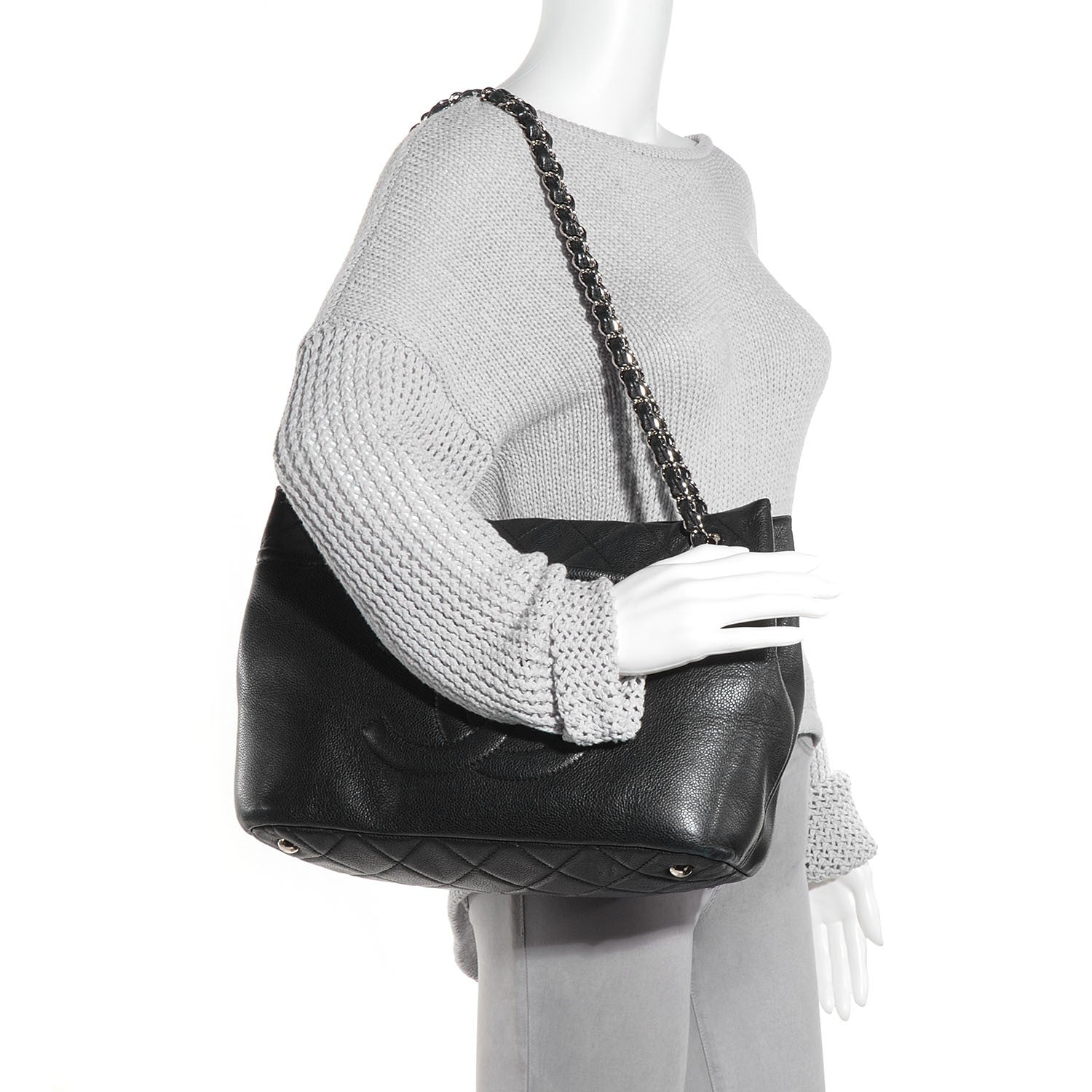 Chanel Caviar Large CC Timeless Soft Tote Black 2 of 7
