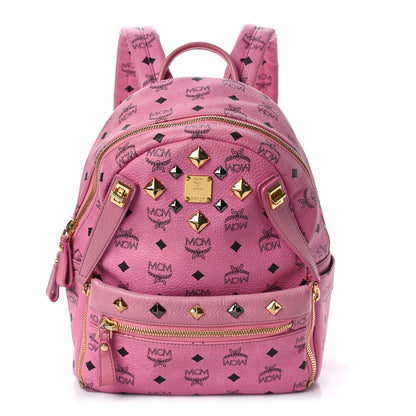 MCM Visetos Studded Small Dual Stark Backpack Pink 1 of 9
