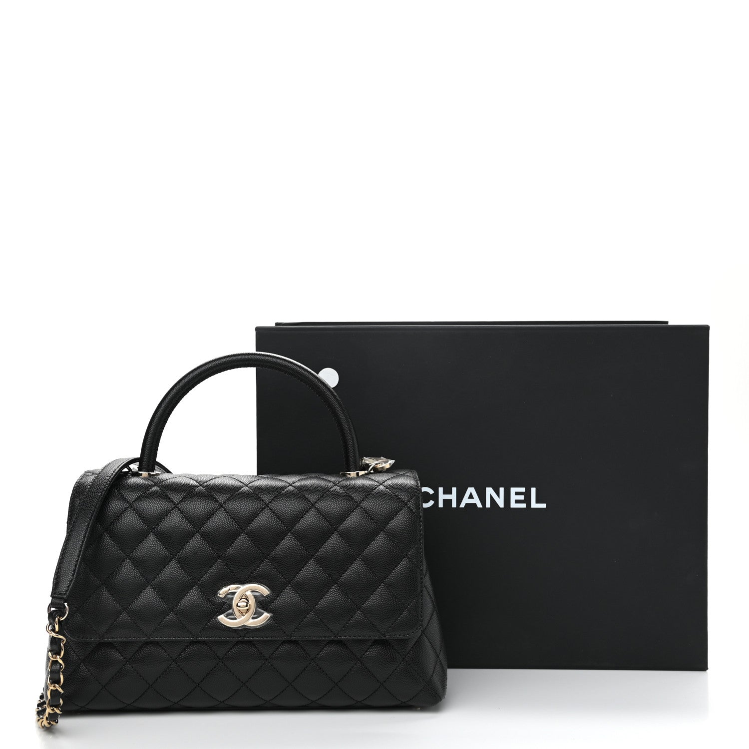 Chanel Caviar Quilted Small Coco Handle Flap Black 11 of 11