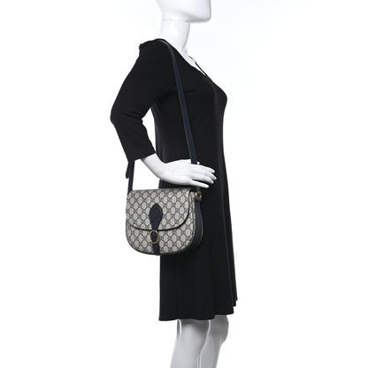 Gucci GG Supreme Monogram Small Messenger Shoulder Bag Beige Blue Navy 3 of 9