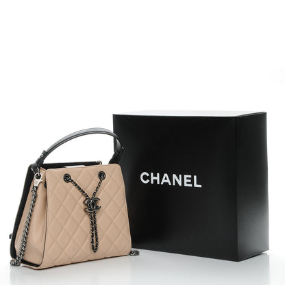 Chanel Caviar Quilted Small CC Bucket Bag Beige 9 of 9