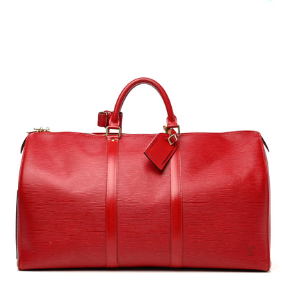 Louis Vuitton Epi Keepall 50 Castillan Red 1 of 17