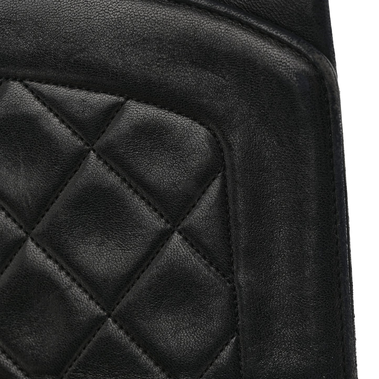 Lambskin Quilted Medium Single Flap Black