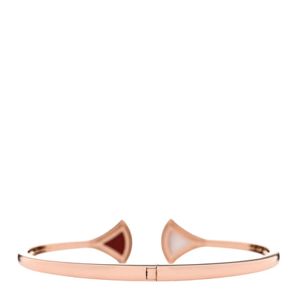 Bulgari 18K Rose Gold Mother of Pearl Carnelian Divas Dream Cuff Bracelet M 2 of 5
