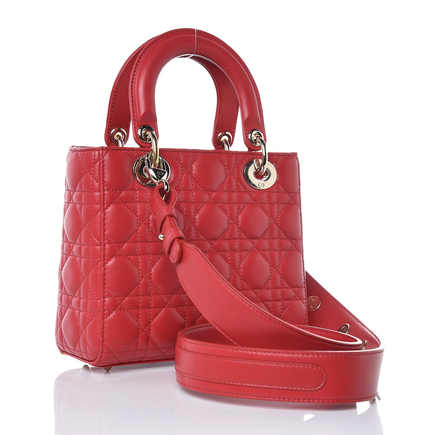 Lambskin Cannage Small My Lady Dior Red