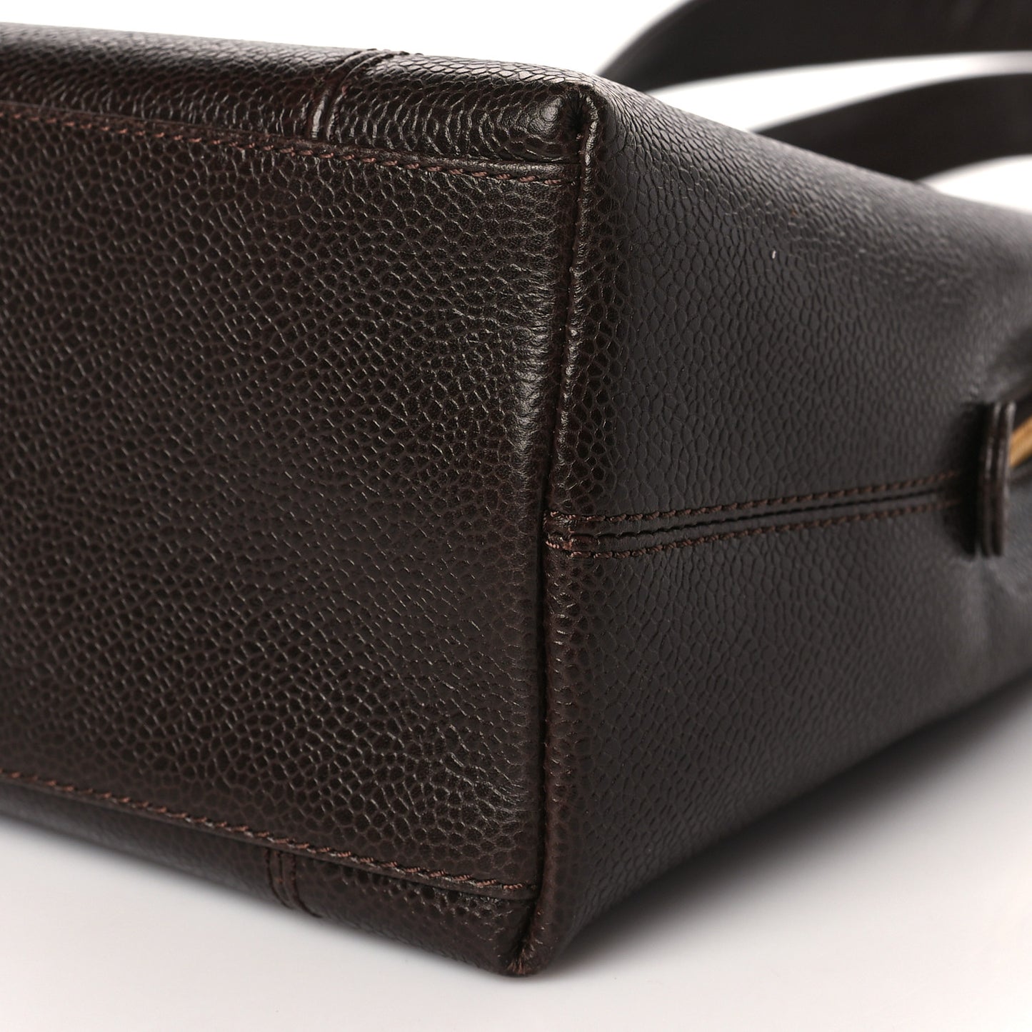 Caviar Logo Shopping Tote Dark Brown