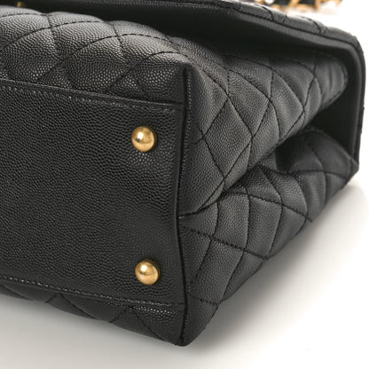 Chanel Caviar Lizard Quilted Small Coco Handle Flap Black 9 of 9