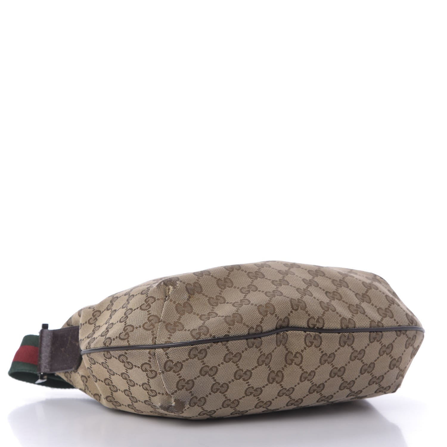 Gucci Monogram Web Medium Half Moon Hobo Dark Brown 4 of 9