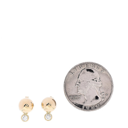 Tiffany 18K Yellow Gold Diamond HardWear Ball Earrings 2 of 4