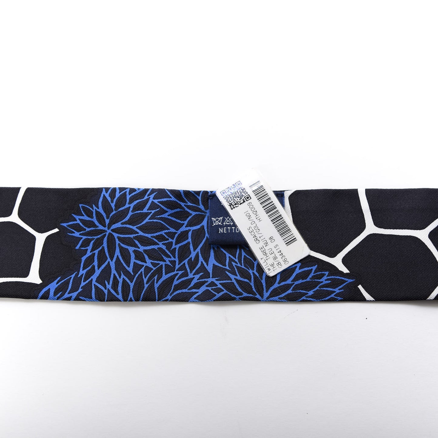 Silk The Three Graces Twilly Bleu Nuit Gold Black