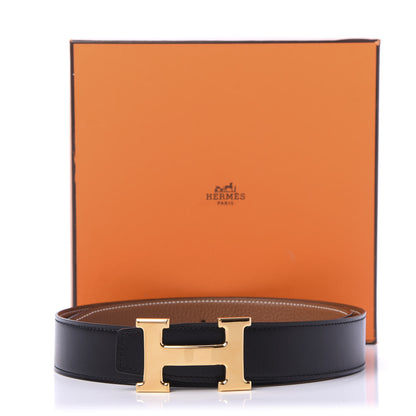 Hermes Box Togo 32mm H Belt 80 Black Gold 6 of 6