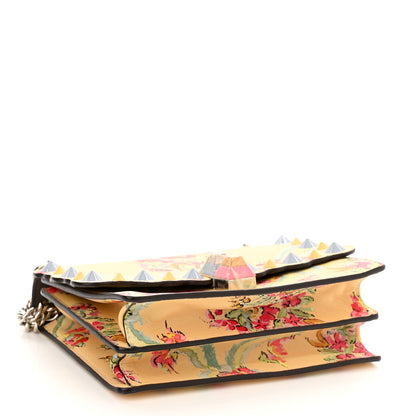Fendi Vitello Marie Antoinette Print Scalloped Mix Studded Small Kan I Shoulder Bag Panna Multicolor 4 of 10