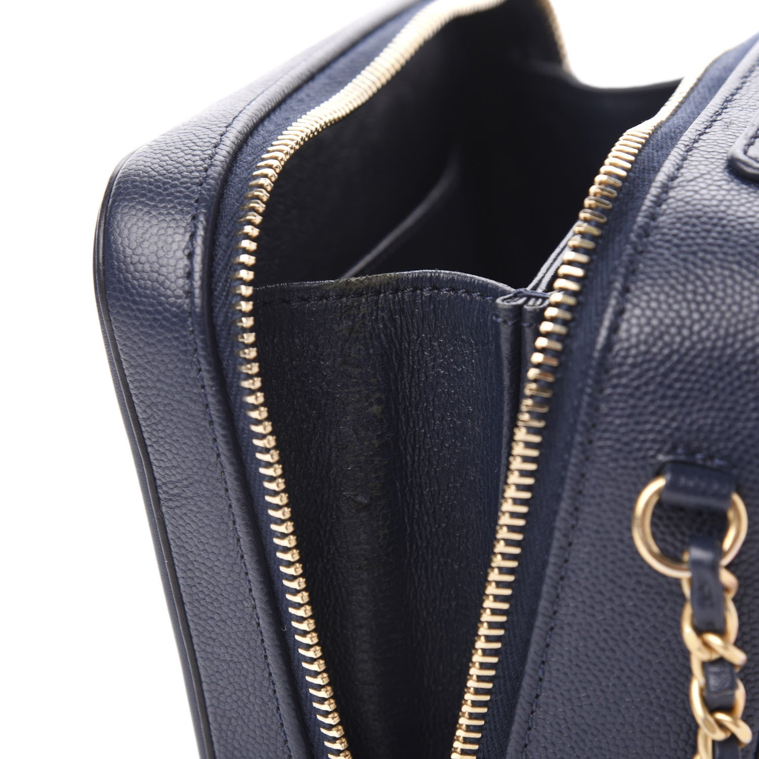 Chanel Caviar Quilted Small CC Filigree Vanity Case Navy 11 of 15