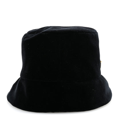 Prada Velvet Triangle Womens Bucket Hat S Black 6 of 10