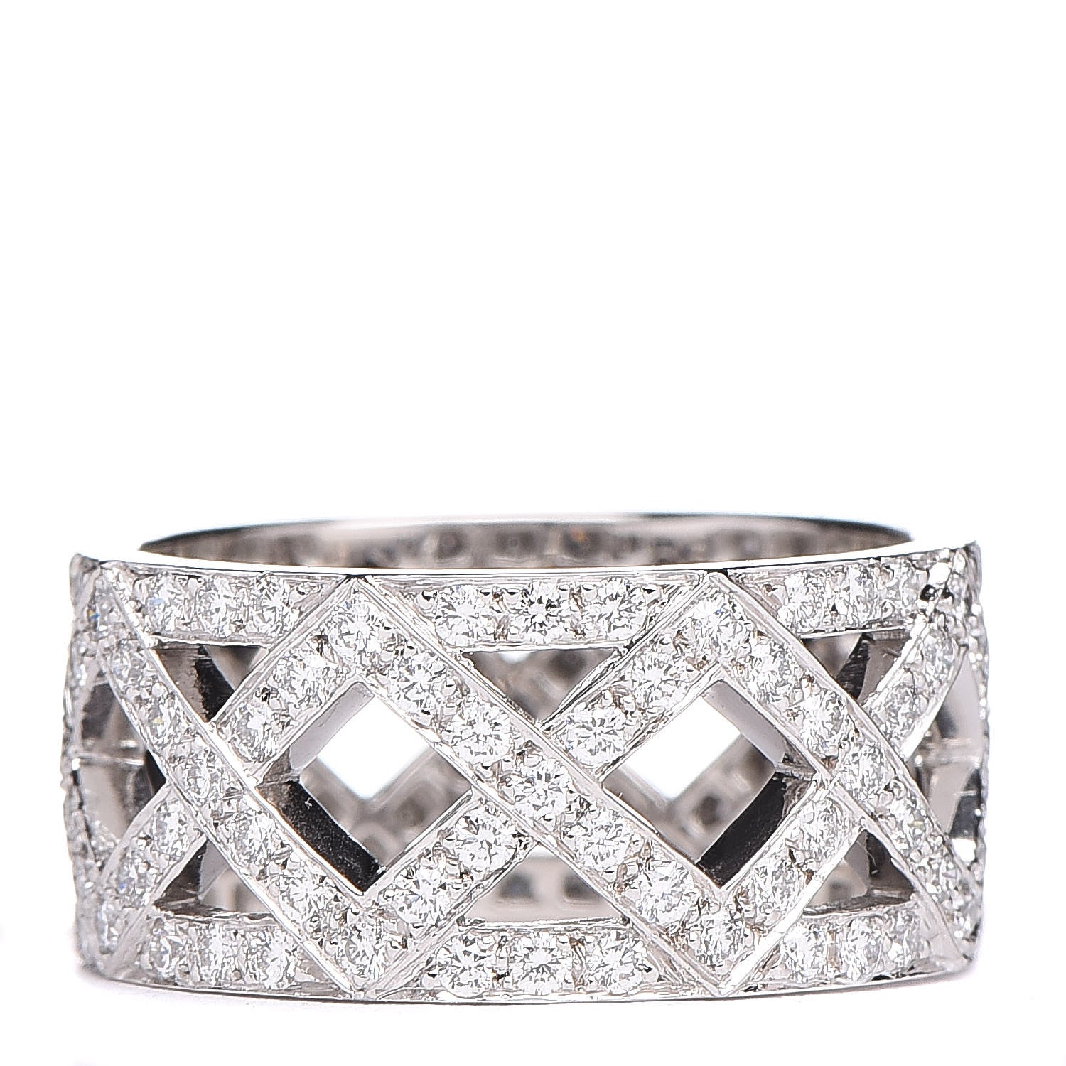 Tiffany Platinum Diamond Braided Wide Band Ring 48 4.5 1 of 4