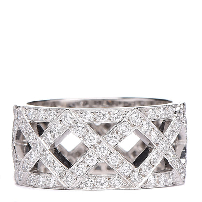 Tiffany Platinum Diamond Braided Wide Band Ring 48 4.5 1 of 4
