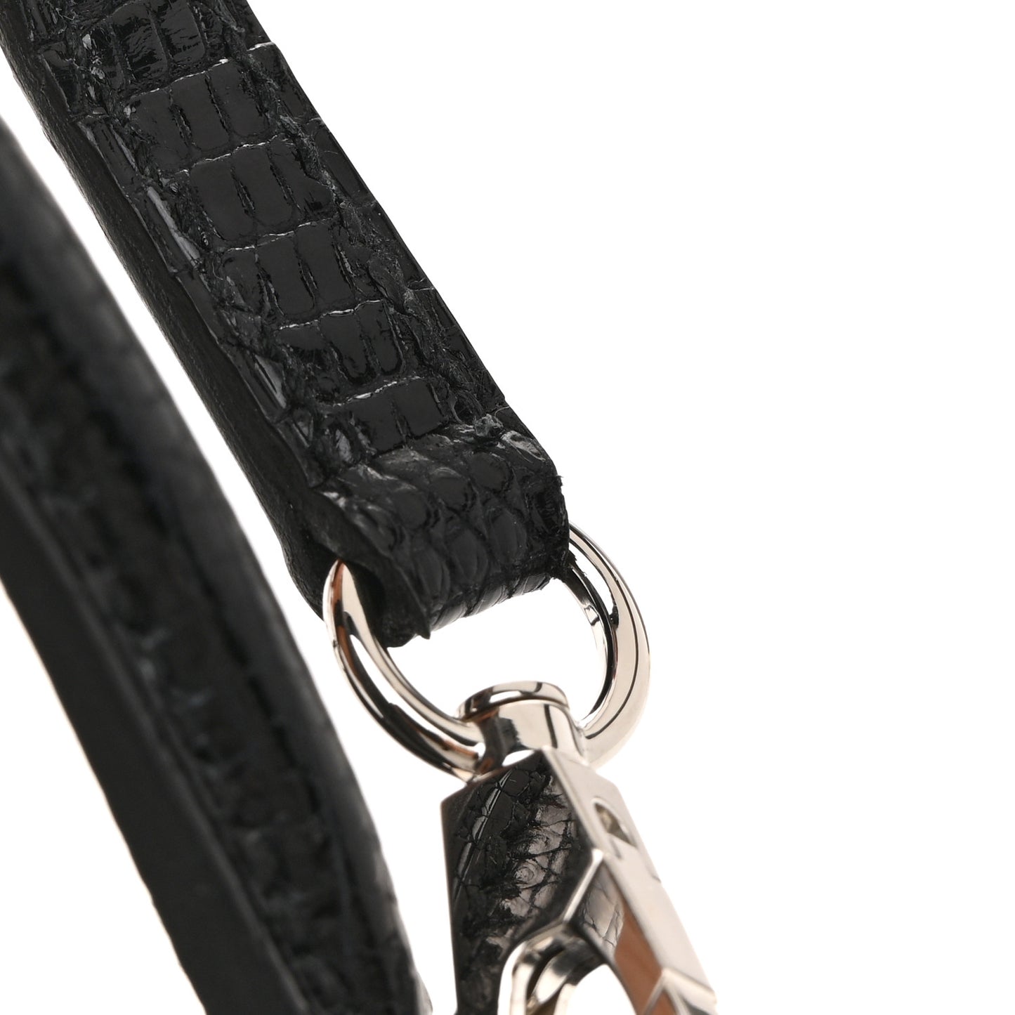 Shiny Lizard Mini Kelly Sellier 20 Black