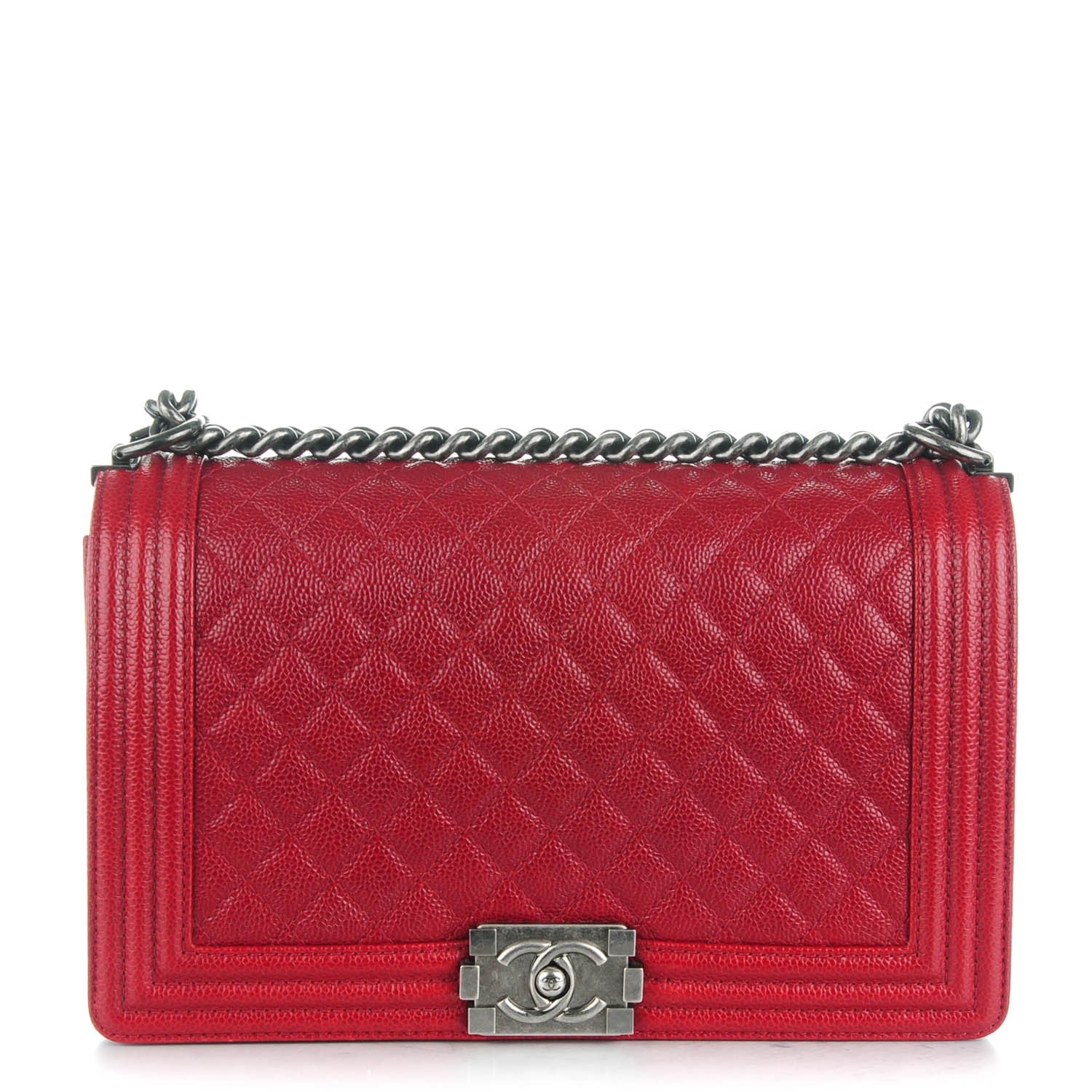 Chanel Caviar Quilted New Medium Boy Flap Dark Red 1 of 8
