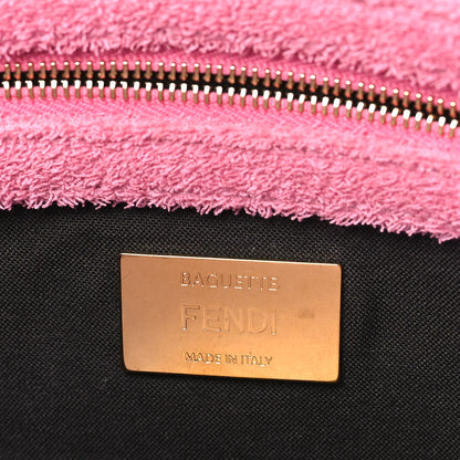 Fendi Terry Cloth Vitello Century Matte FF 1974 Embossed Baguette Lollypop 6 of 10
