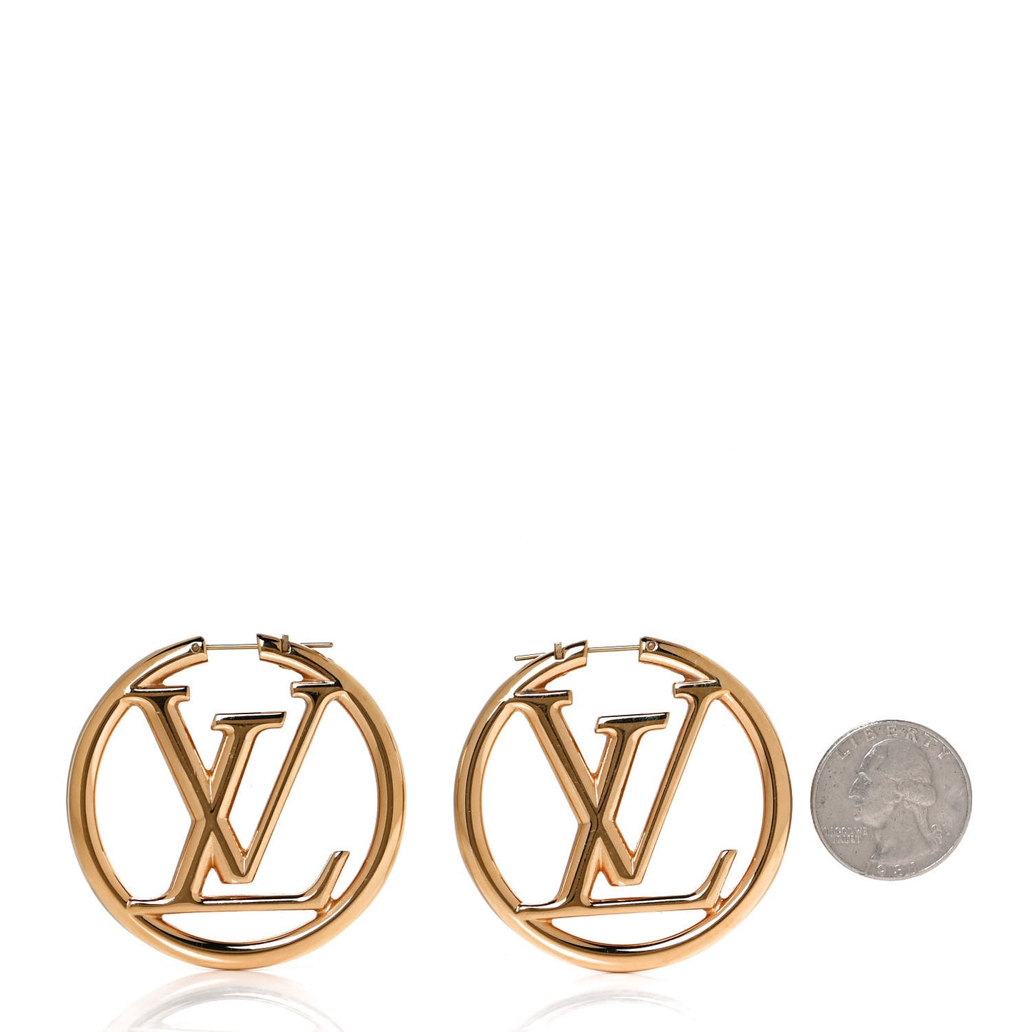 Metal Louise Hoop Earrings Gold