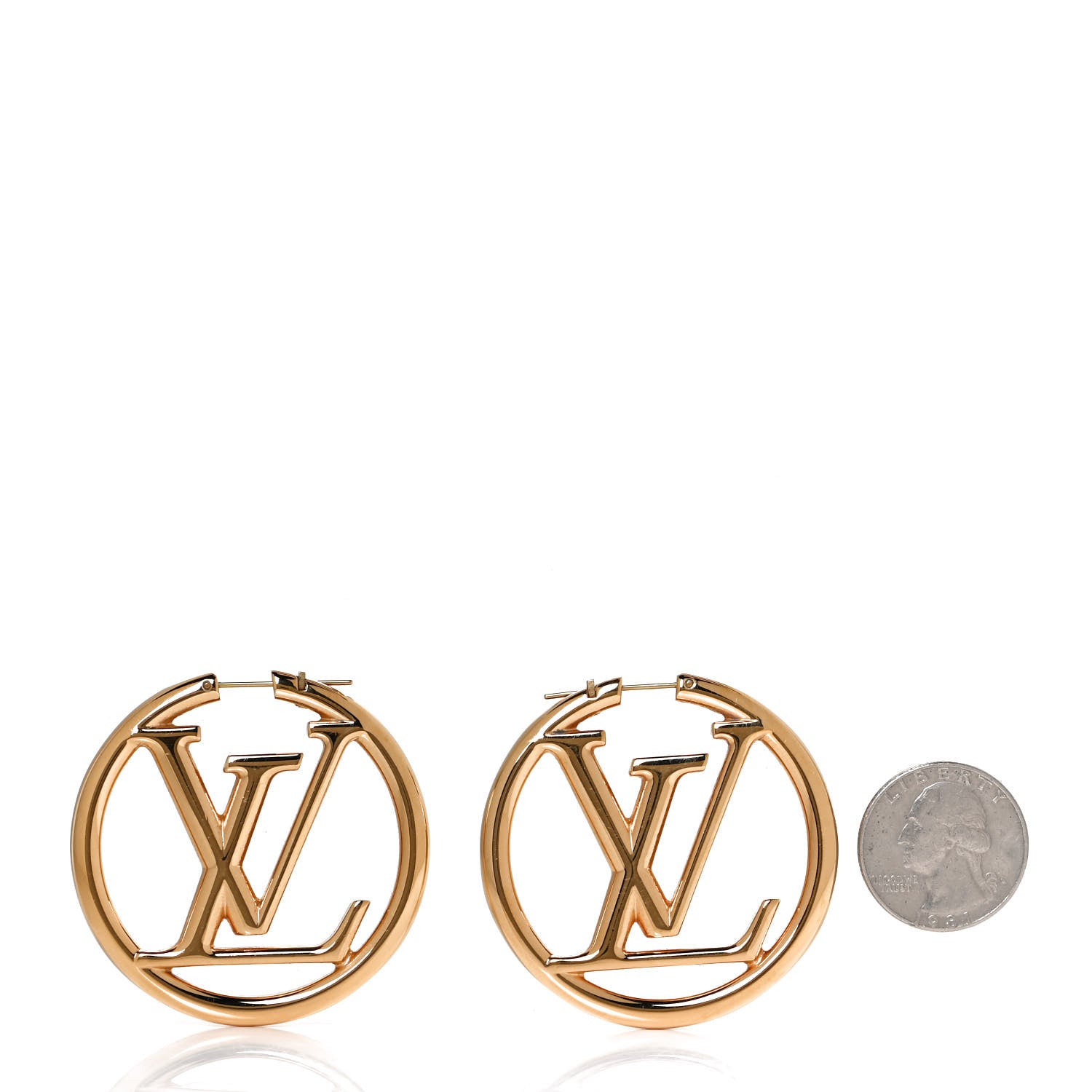 Louis Vuitton Metal Louise Hoop Earrings Gold 2 of 6