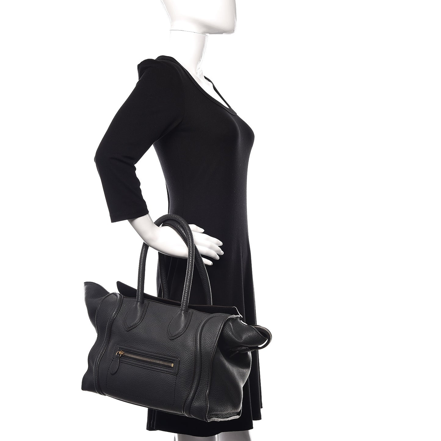 Drummed Calfskin Mini Luggage Anthracite
