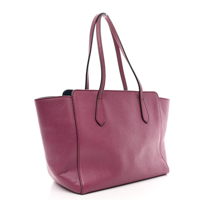 Gucci Dollar Calfskin Small Swing Tote Peonia Flower Washed Blue 3 of 9