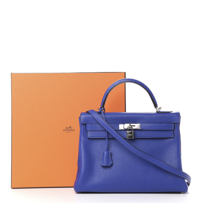 Hermes Togo Kelly Retourne 32 Bleu Electrique 8 of 8