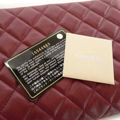 Chanel Lambskin Quilted Clutch Red 8 of 8