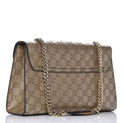 Gucci GG Shine Guccissima Medium Emily Chain Shoulder Bag Gold 3 of 19