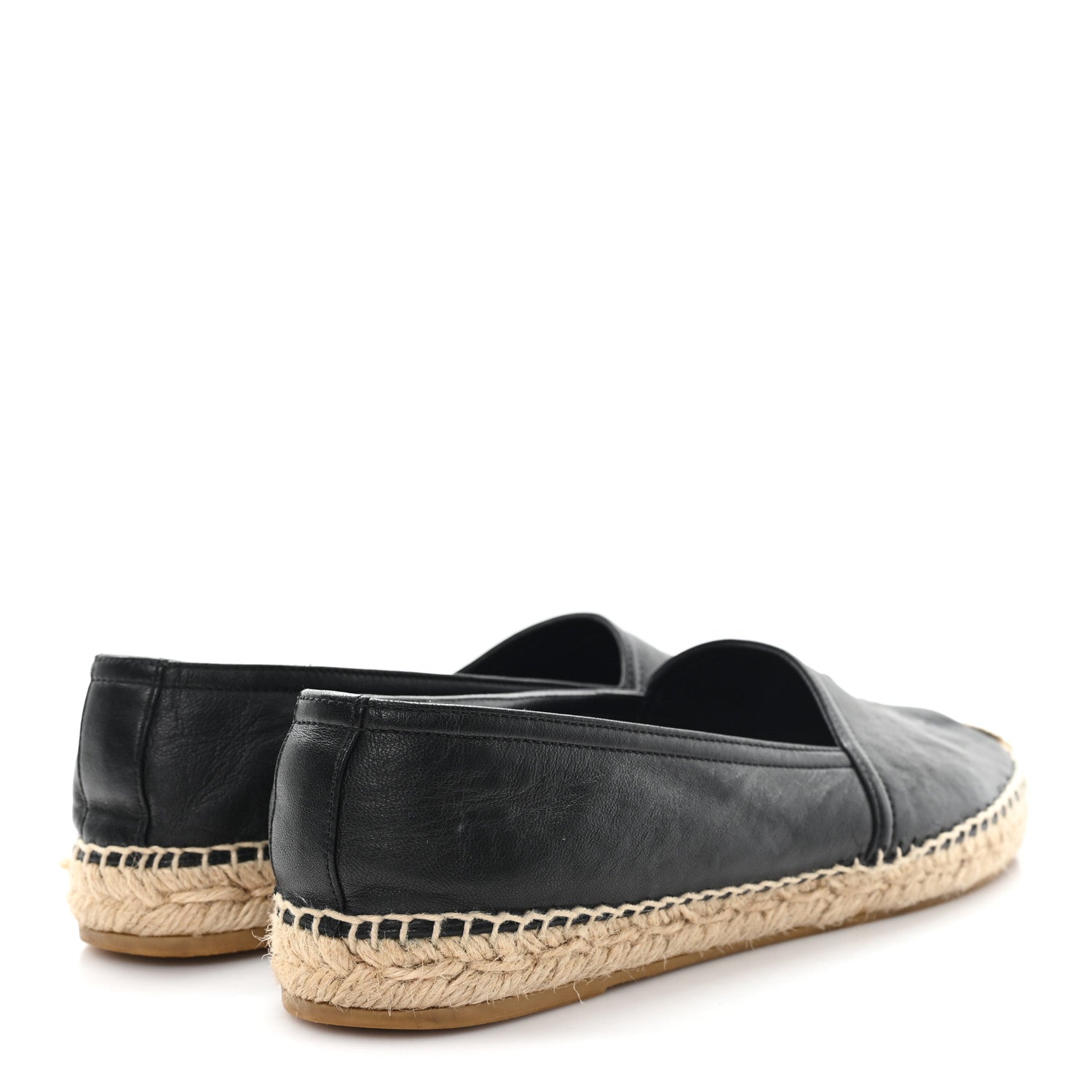 Saint Laurent Lambskin Monogram Espadrilles 39.5 Black 5 of 9