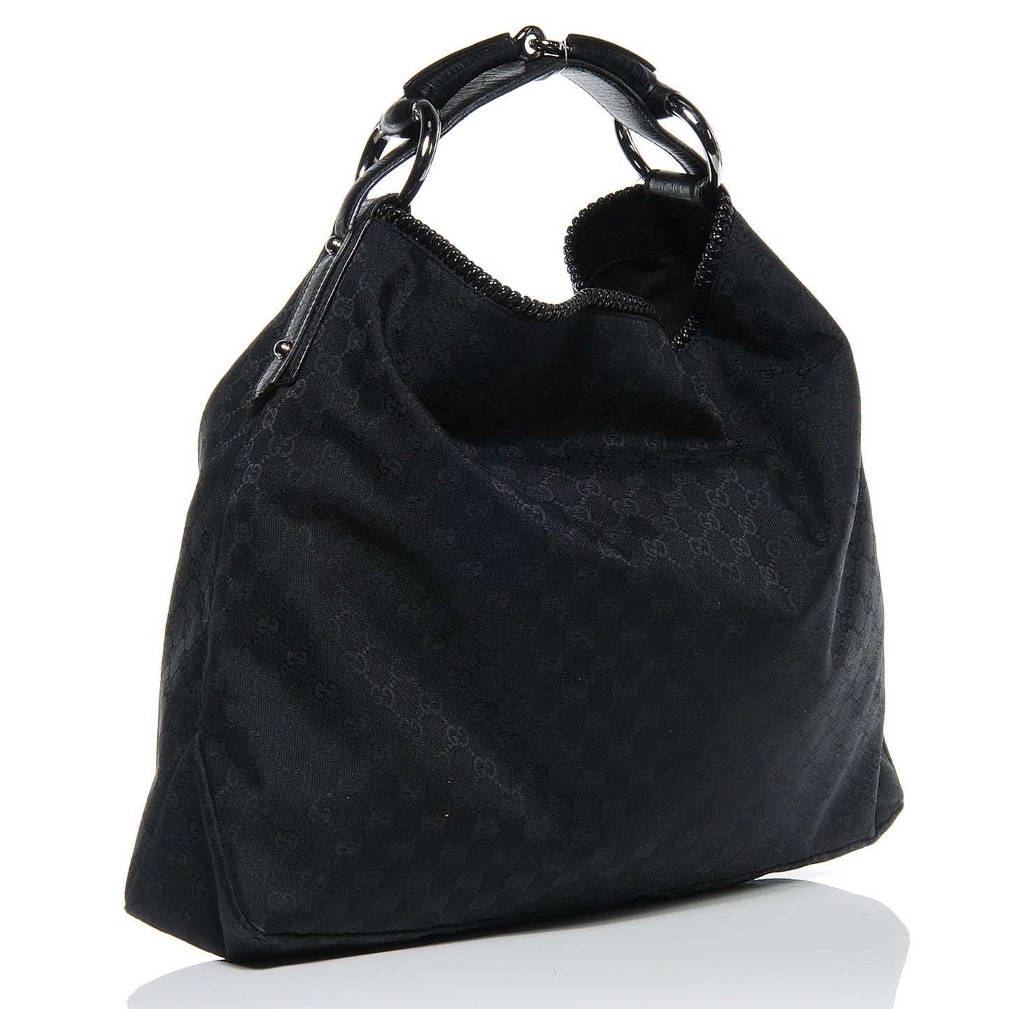 Monogram Large Horsebit Chain Hobo Black