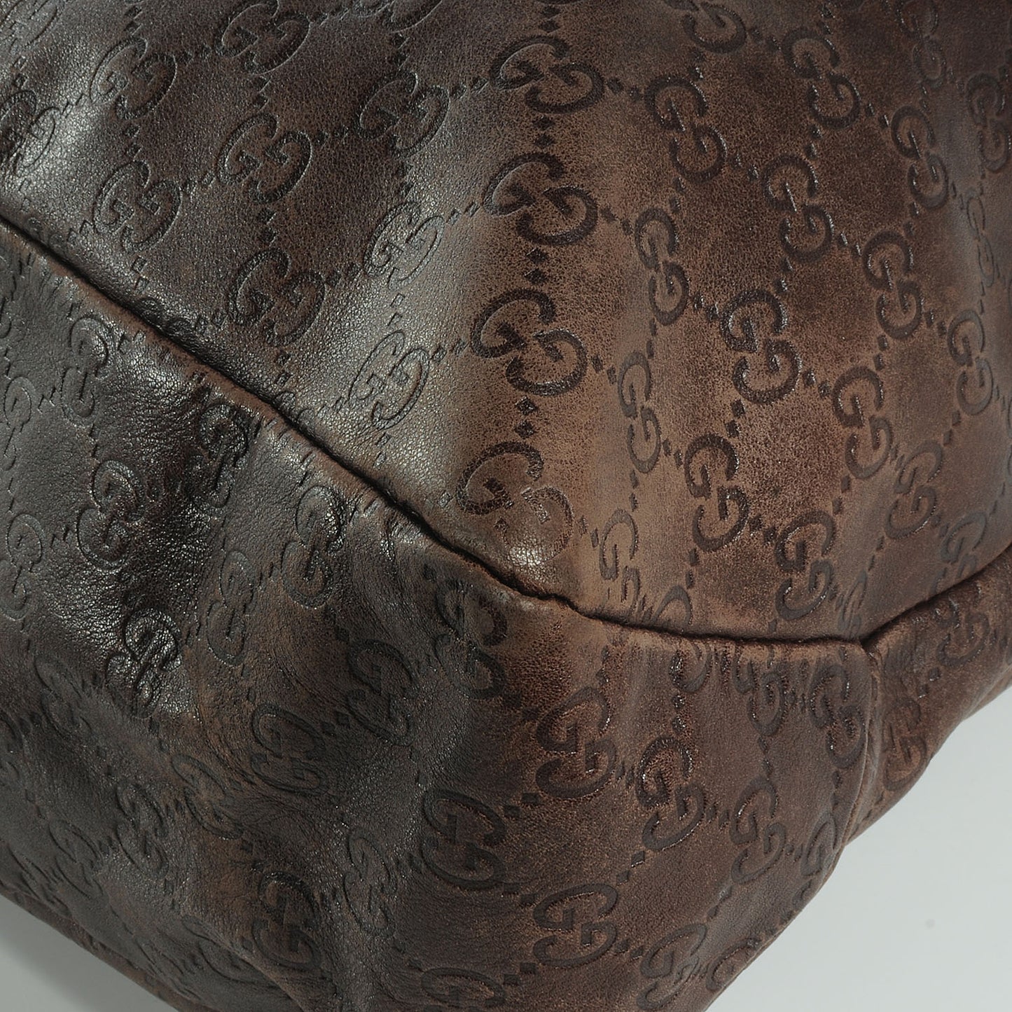 Guccissima Large Horsebit Chain Hobo Chocolate Brown