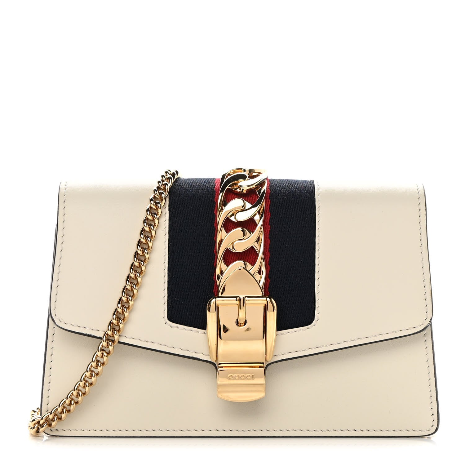 Gucci Calfskin Super Mini Sylvie Chain Shoulder Bag White 1 of 11