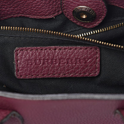 Burberry Grainy Calfskin House Check Small Banner Tote Elderberry 6 of 10