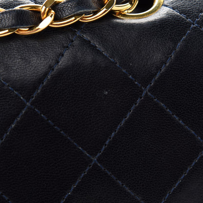 Chanel Lambskin Quilted Medium Double Flap Navy 12 of 15