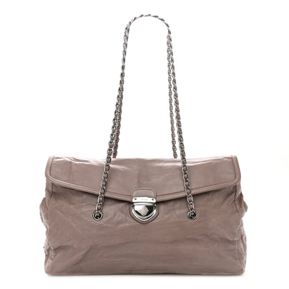 Prada Royal Calf Easy Foldover Pushlock Chain Satchel Argilla 1 of 9