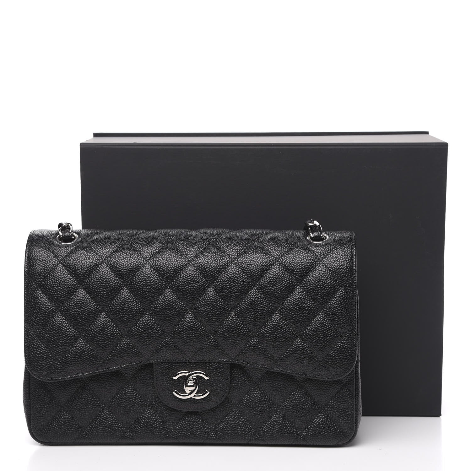 Chanel Caviar Quilted Jumbo Double Flap Black 10 of 11
