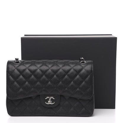 Chanel Caviar Quilted Jumbo Double Flap Black 10 of 11