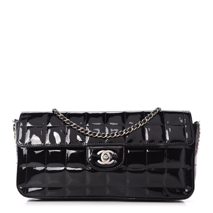 Chanel Patent Quilted East West Chocolate Bar Flap Black 1 of 10