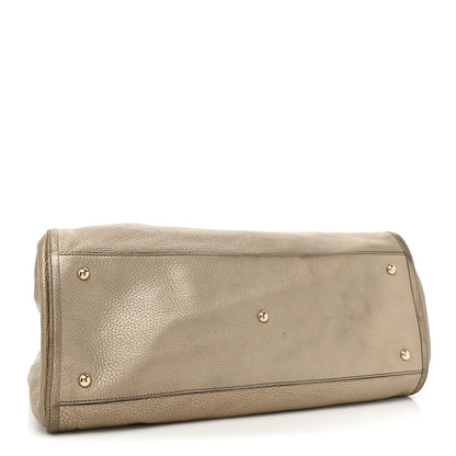 Gucci Metallic Pebbled Calfskin Large Soho Shoulder Bag Golden Beige 4 of 13